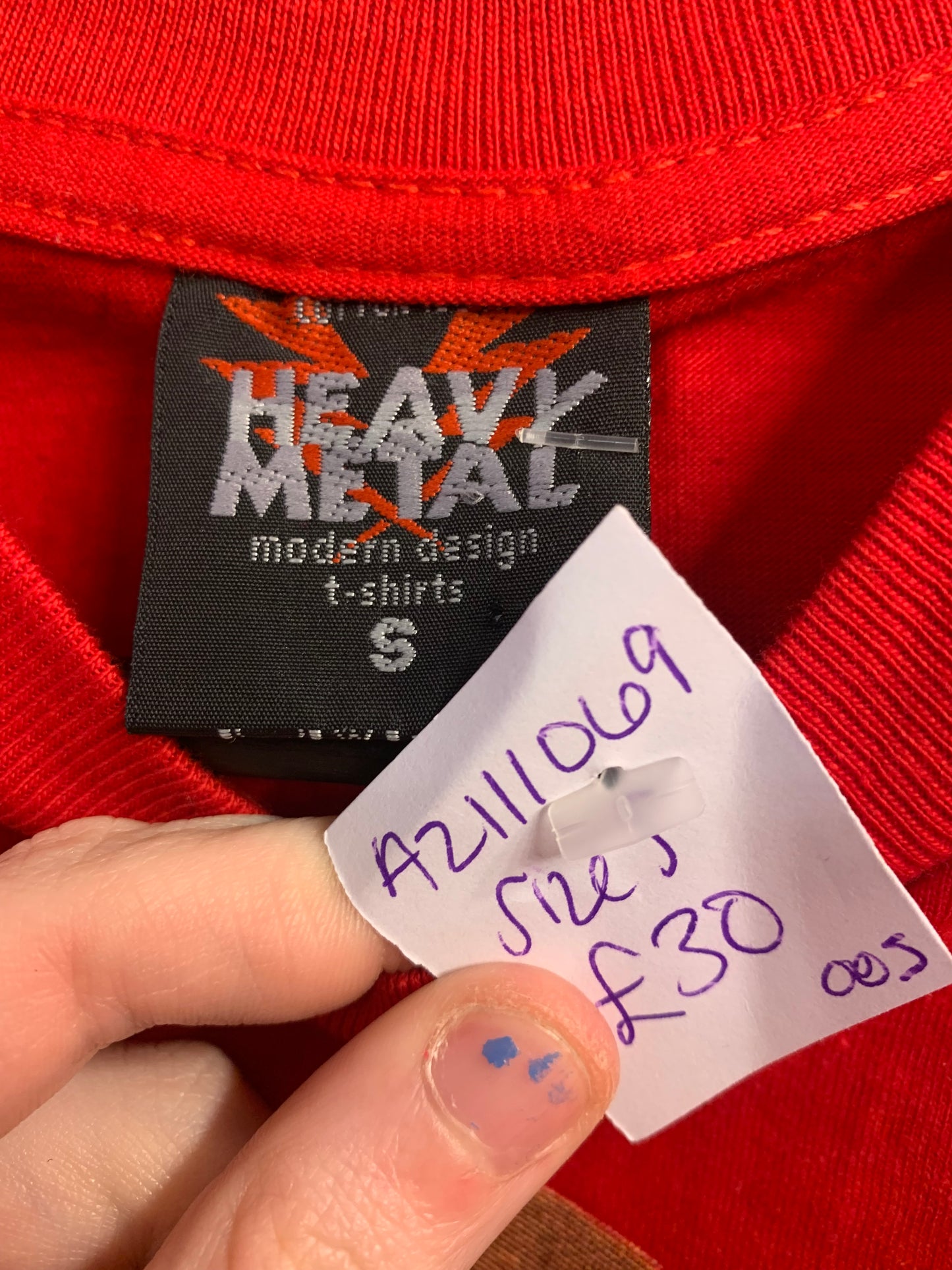 Size S heavy mental baby T-shirt