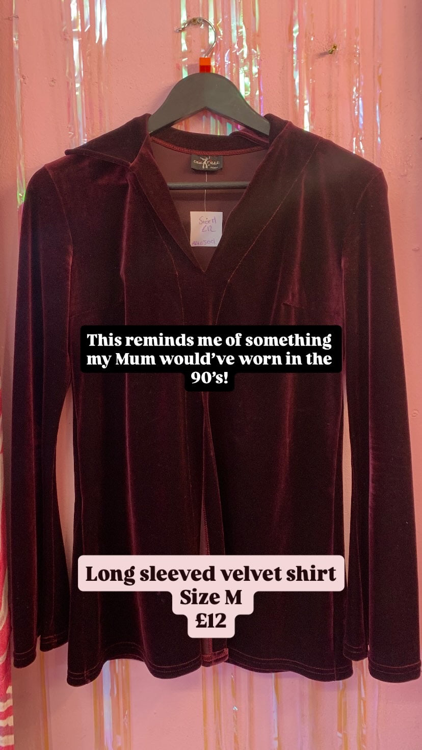 Purple velvet shirt