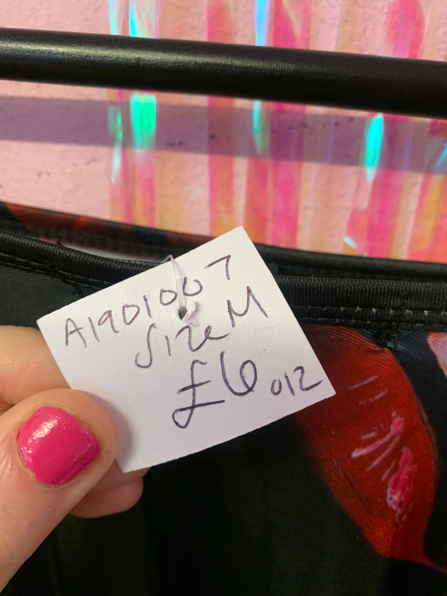 Size M lip print off the shoulder top