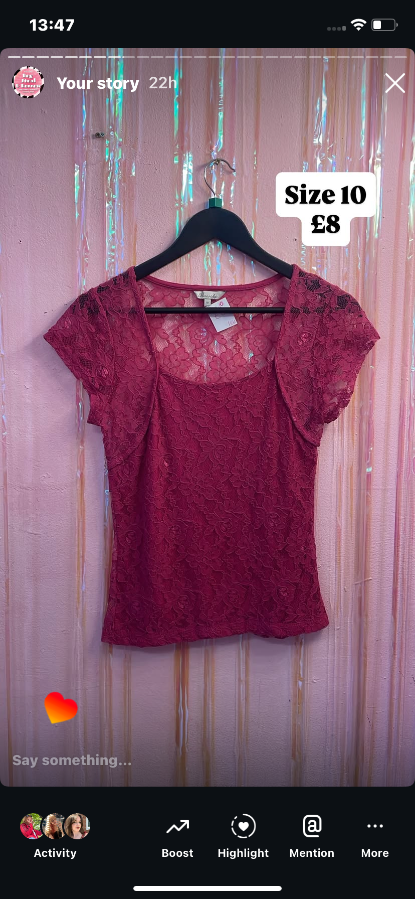 Pink top