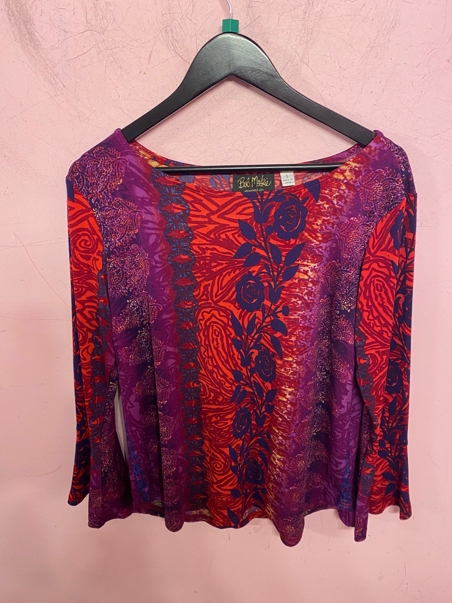 Purple and red long sleeve top