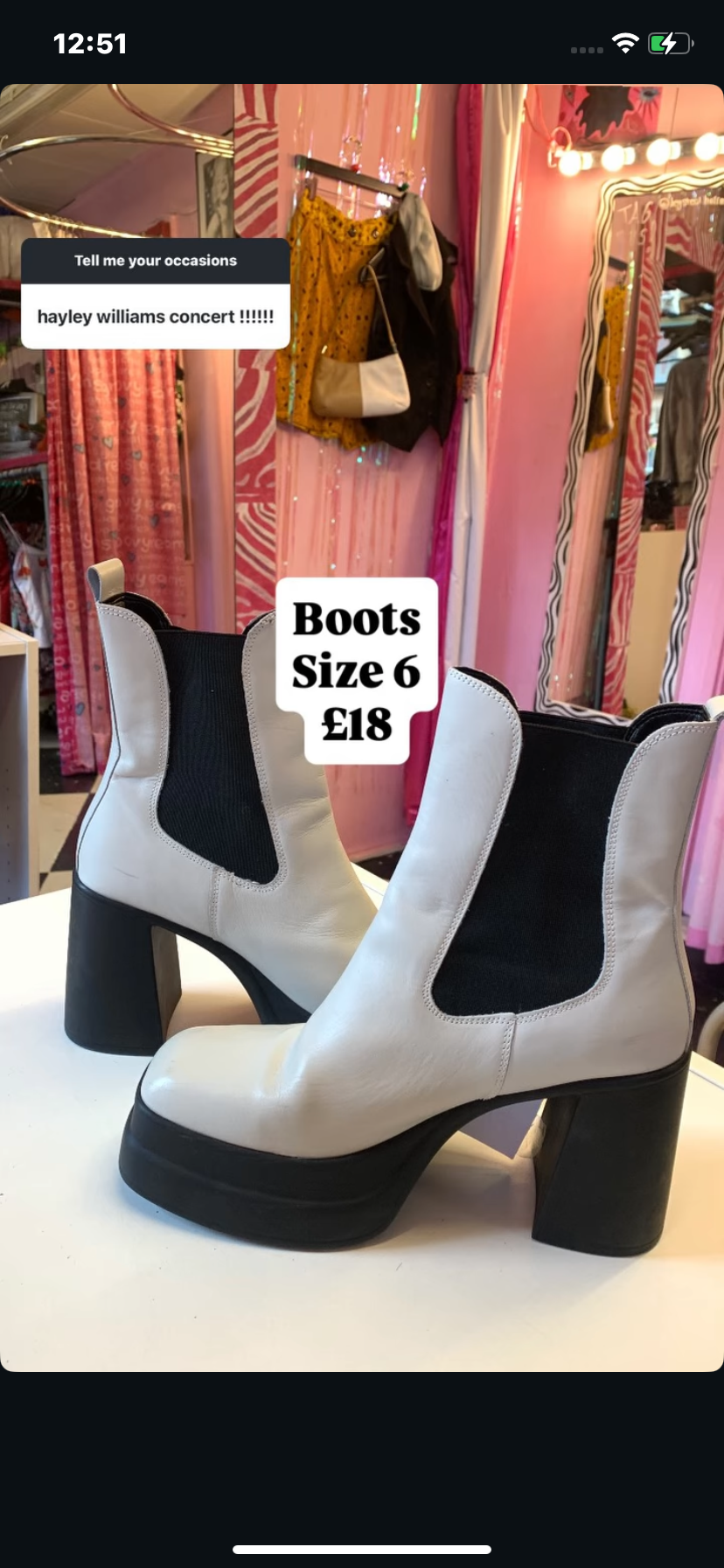 White panel boots