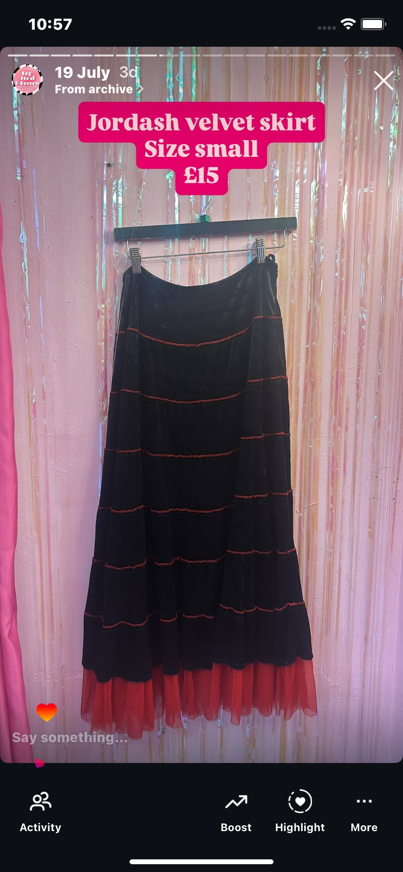 Jordash Skirt size small