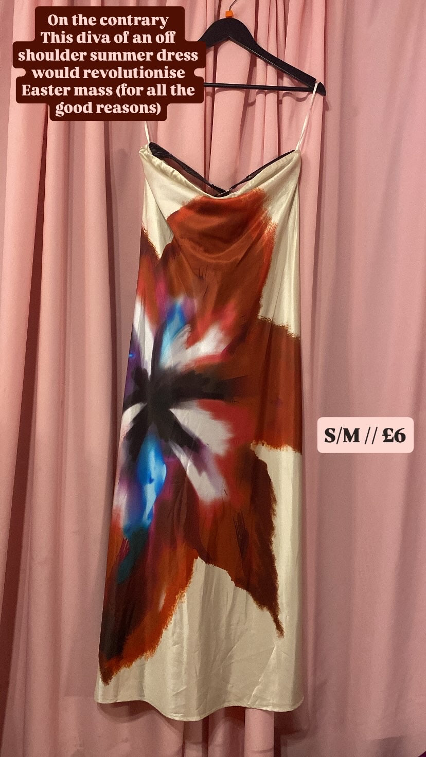 Offshoulder flower dress