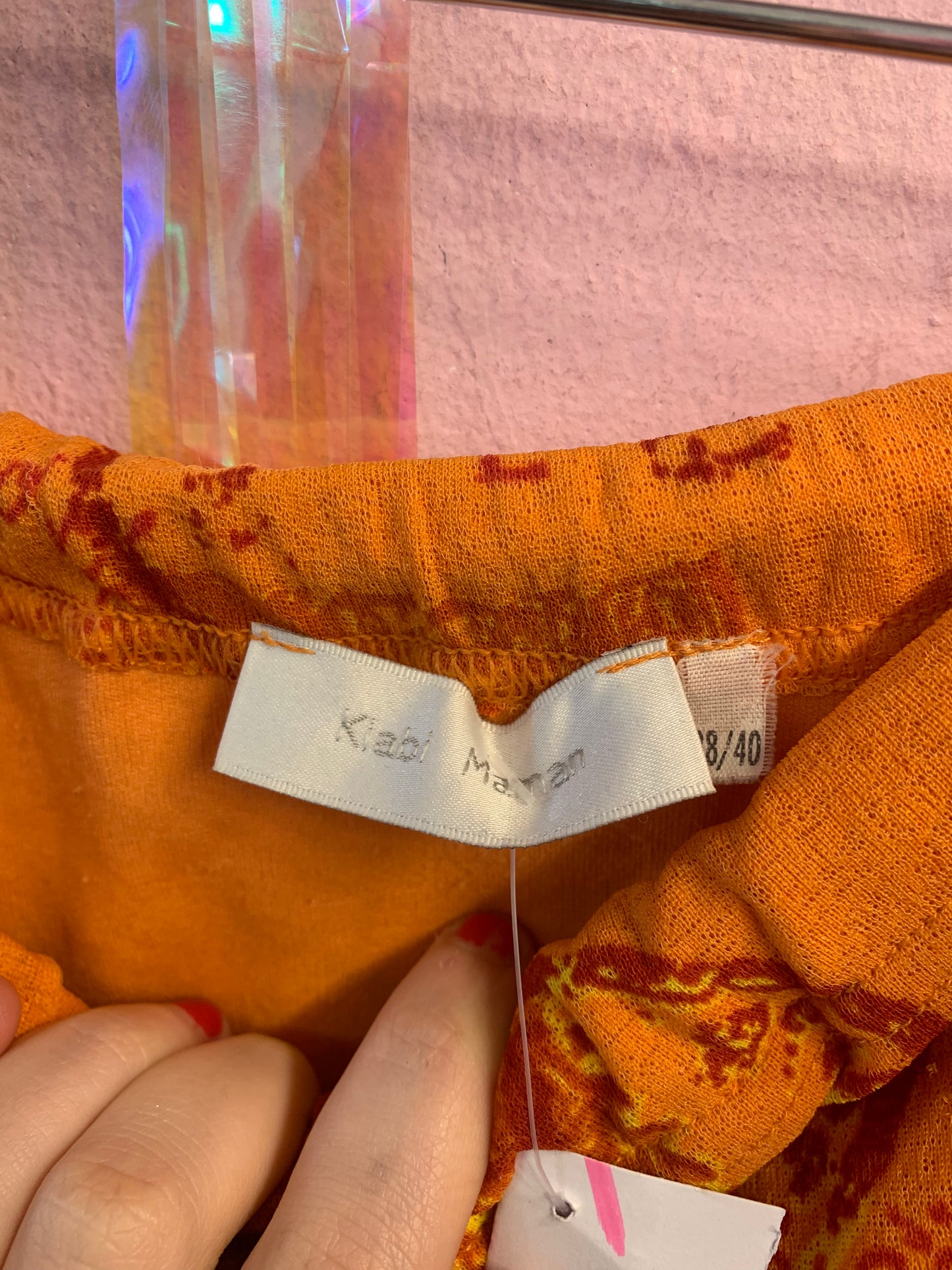 Orange midi skirt