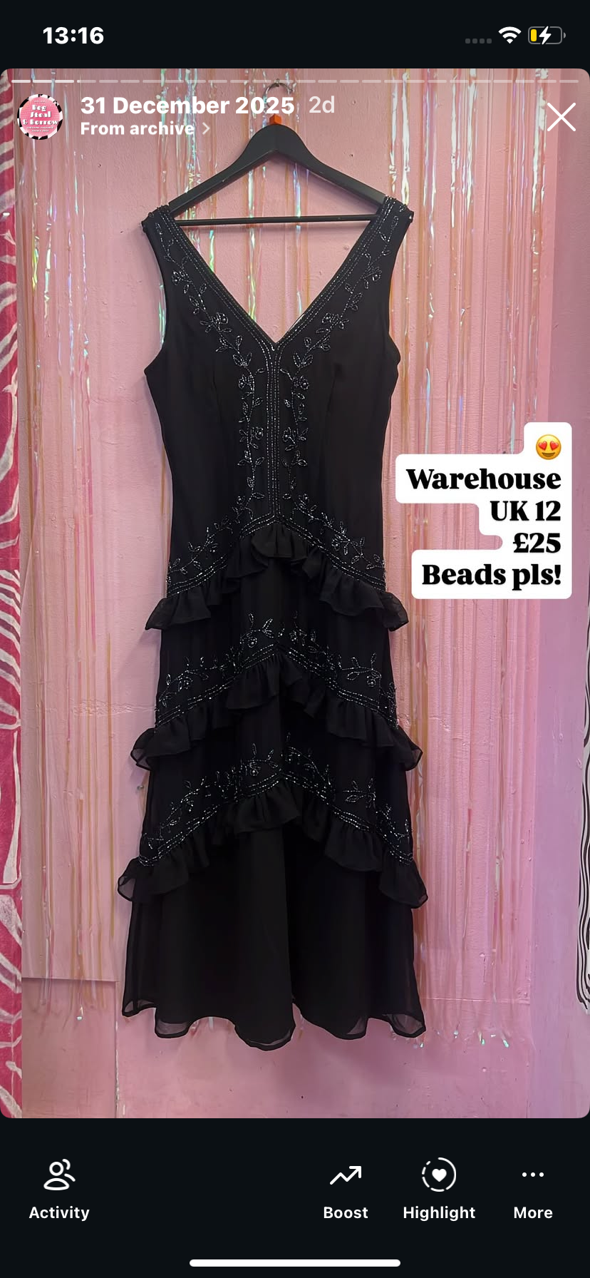 Black beaded dress