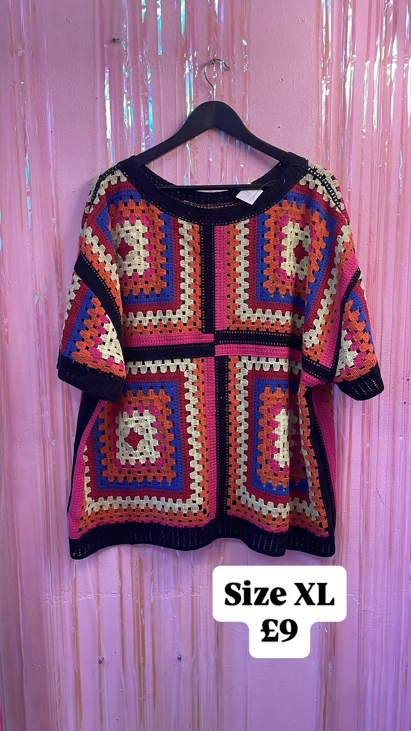 Granny Square Crochet Blouse