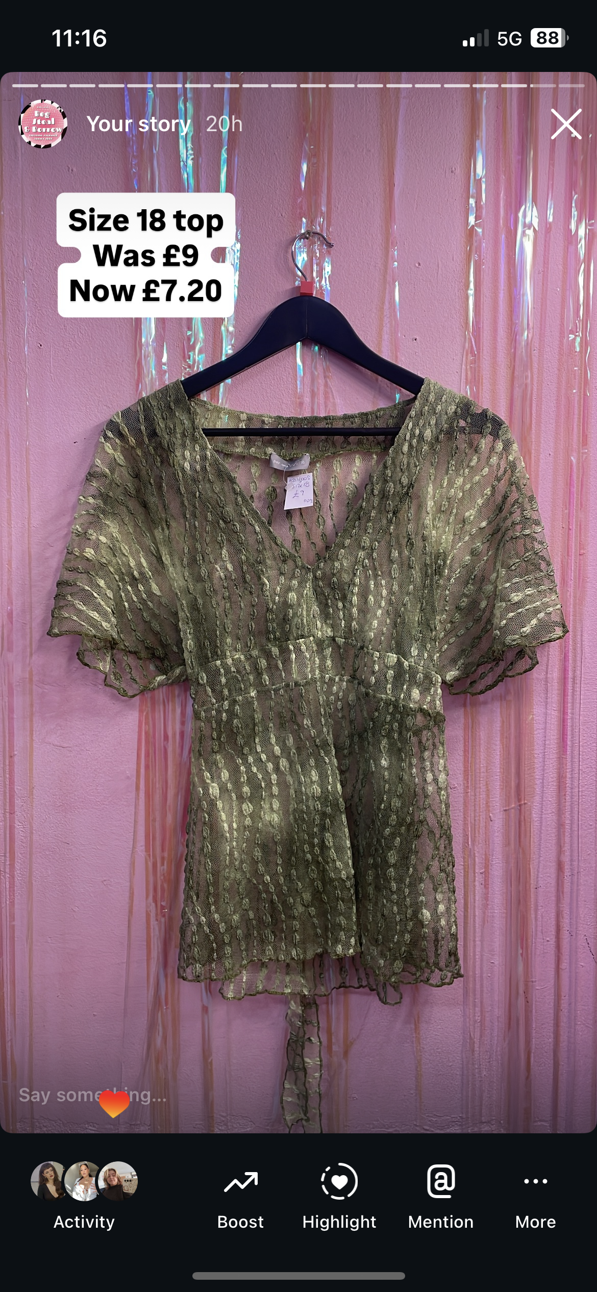Green lace top