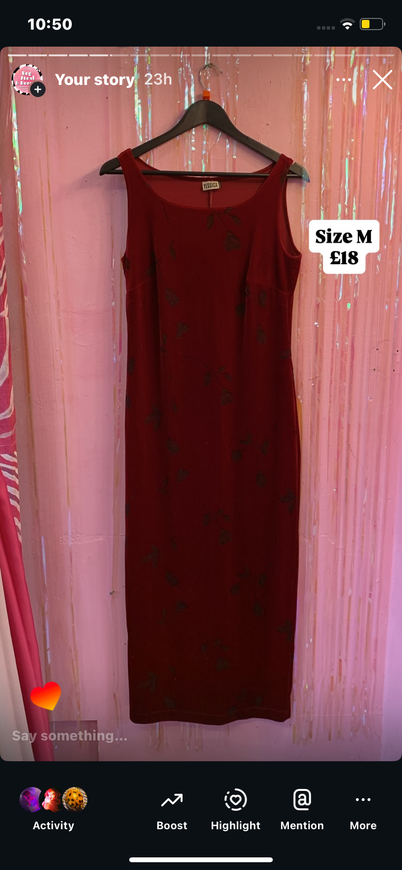 Red velvet dress