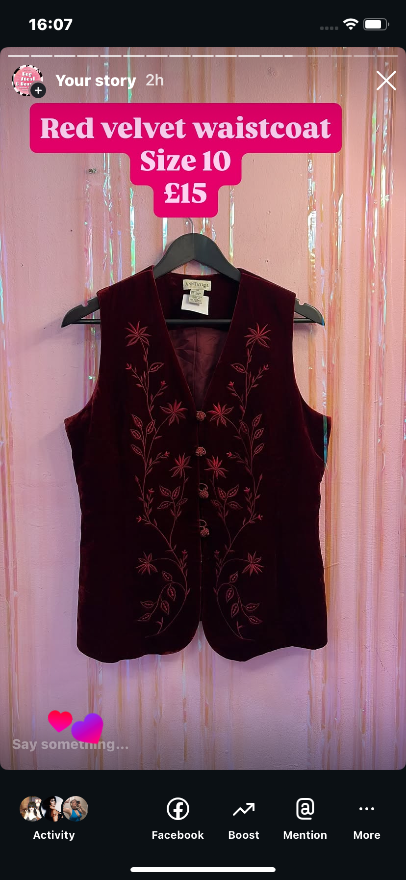 Red velvet blazer