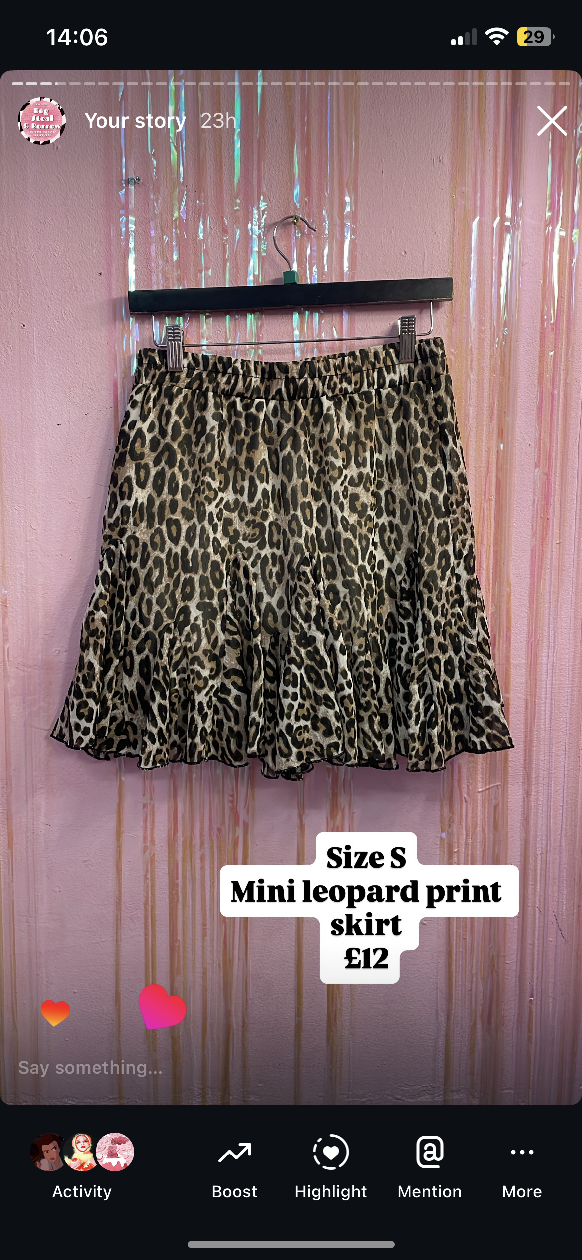 Leopard print skirt