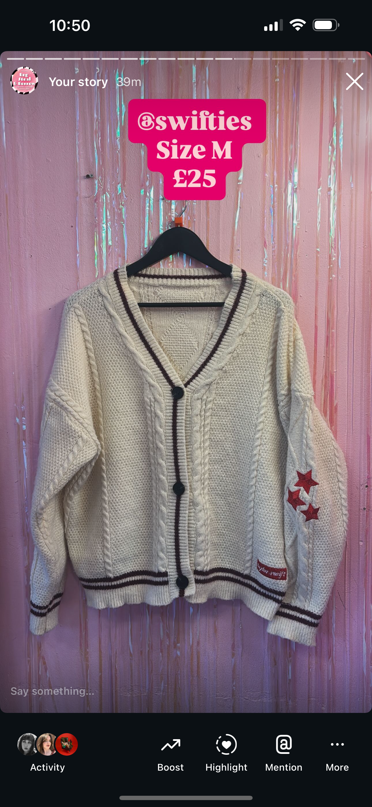 Swiftie cardigan