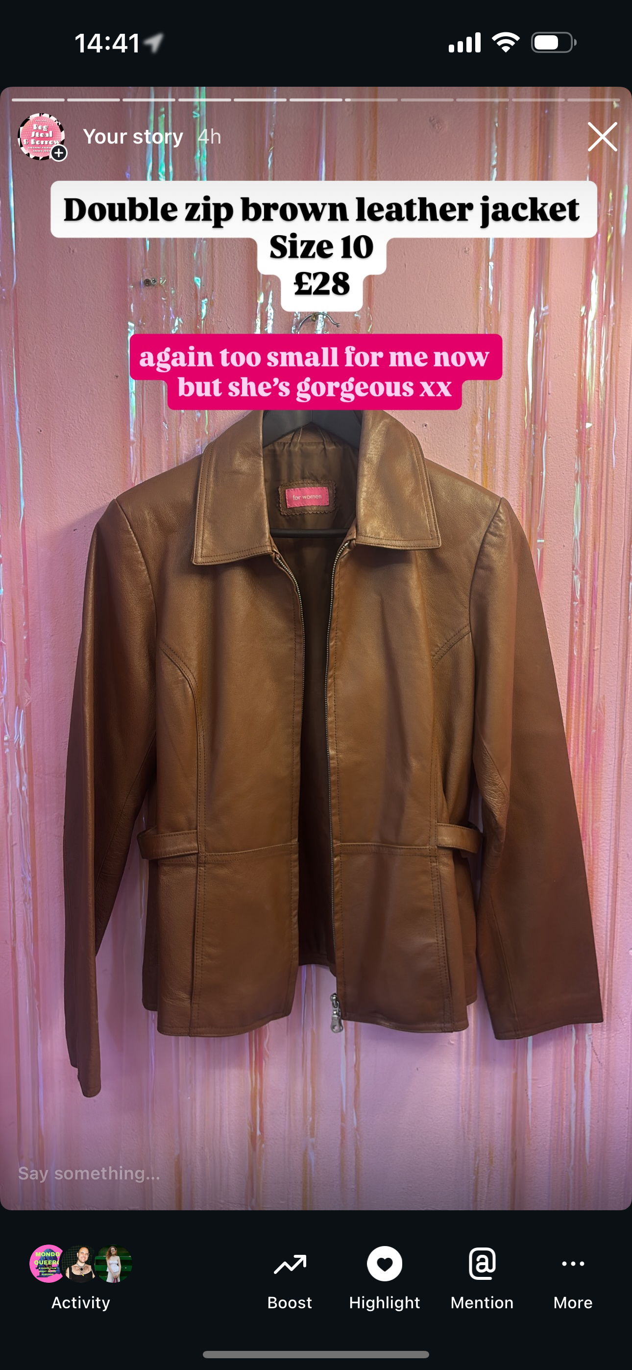 Brown leather jacket