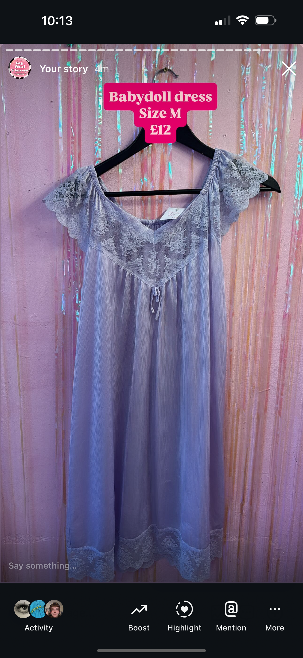 Purple babydoll
