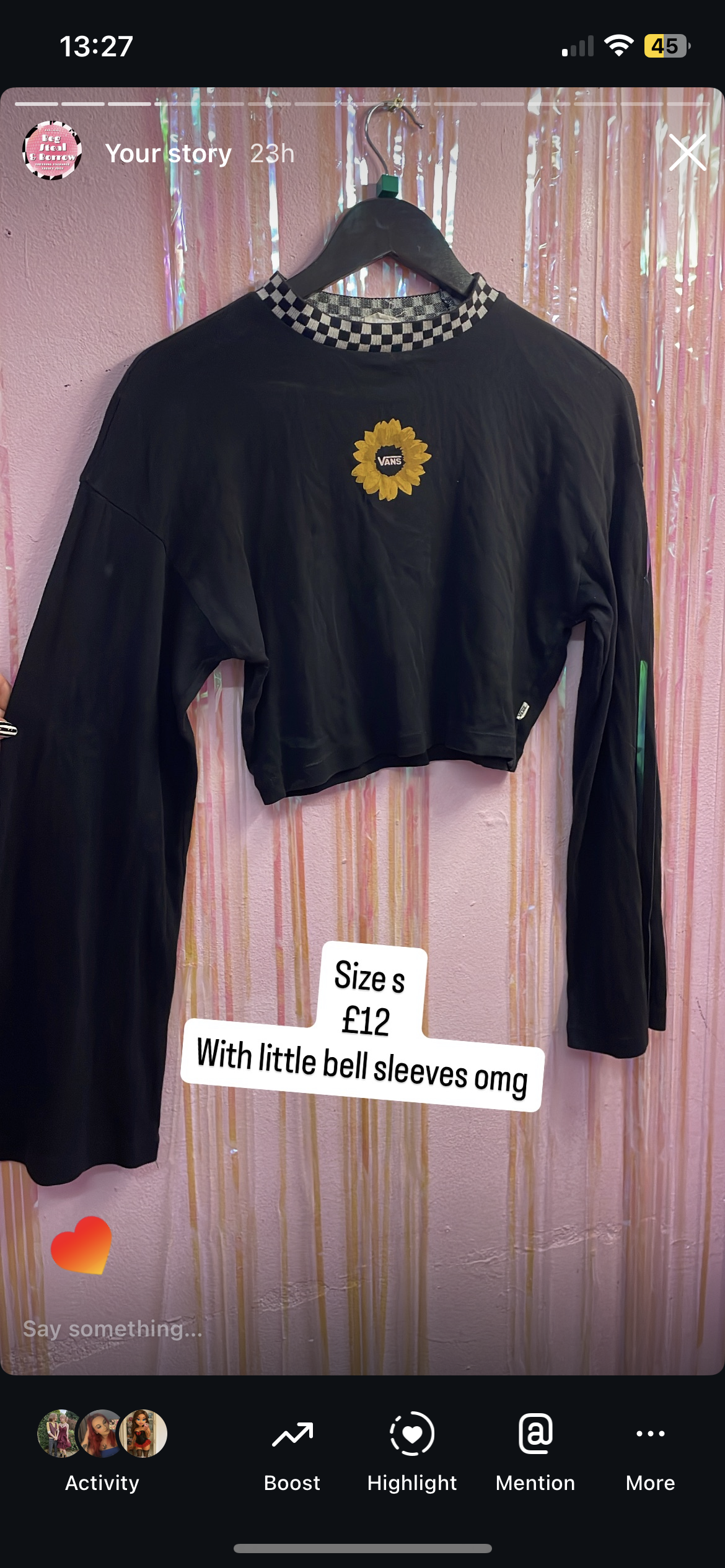 Vans sunflower top