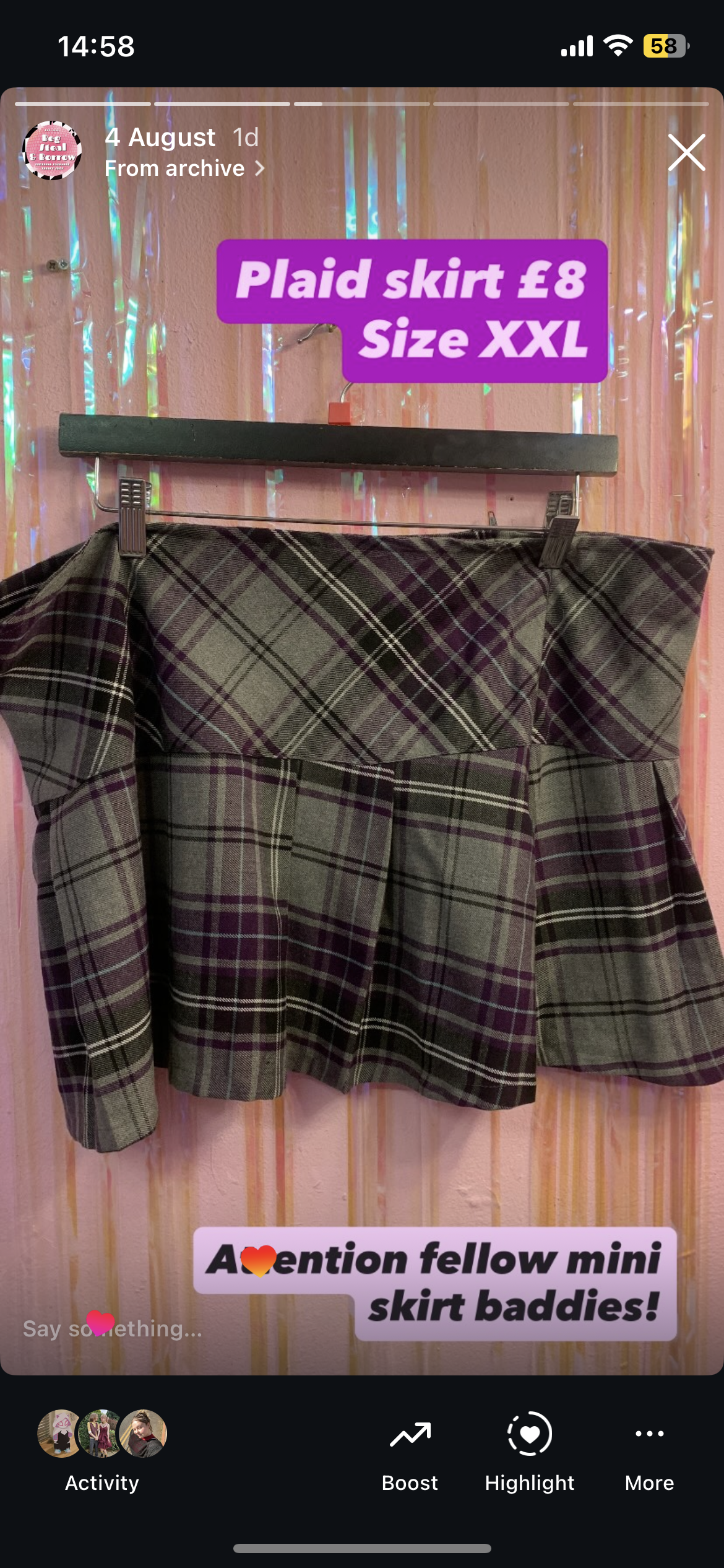 Plaid skirt