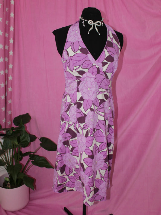 Purple Halter Dress- Size M