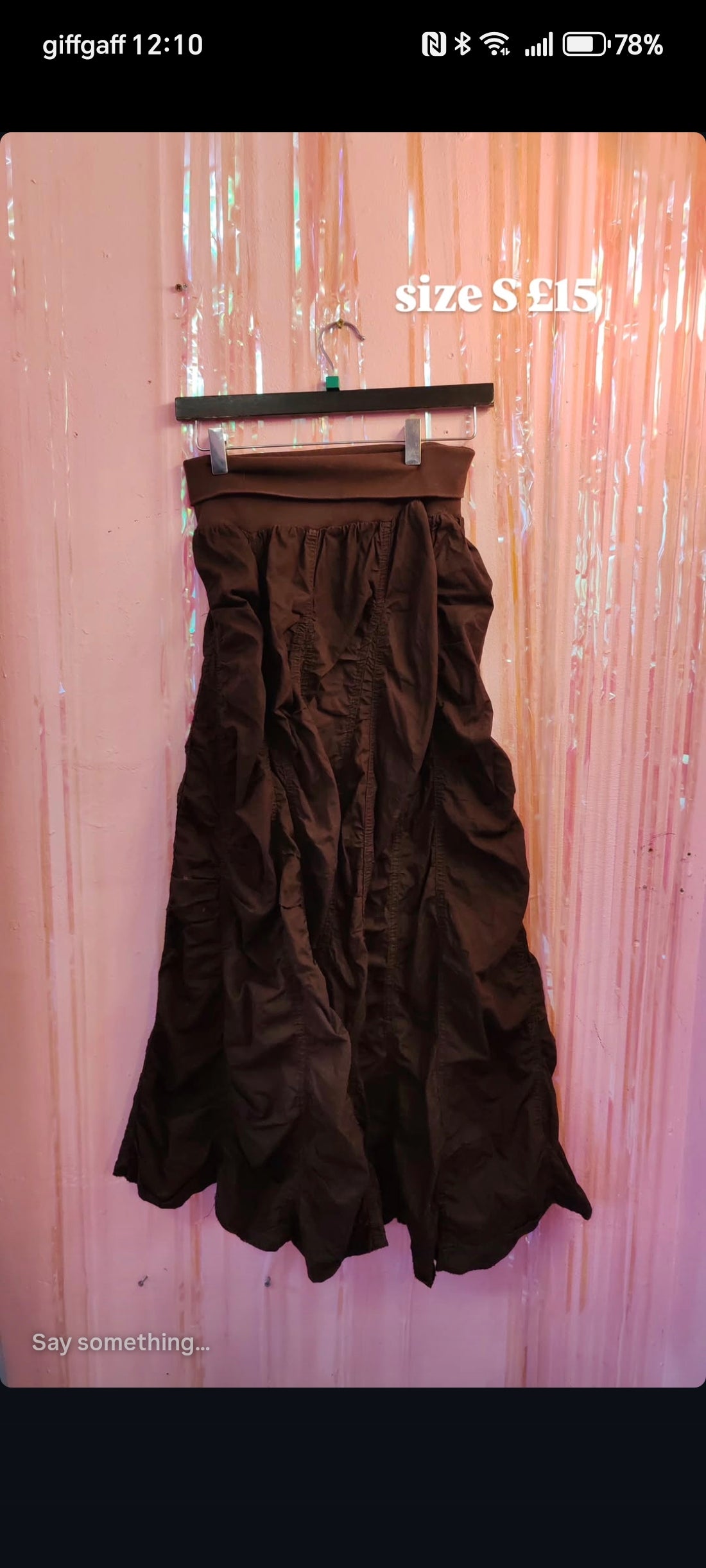 Brown Maxi Cargo skirt