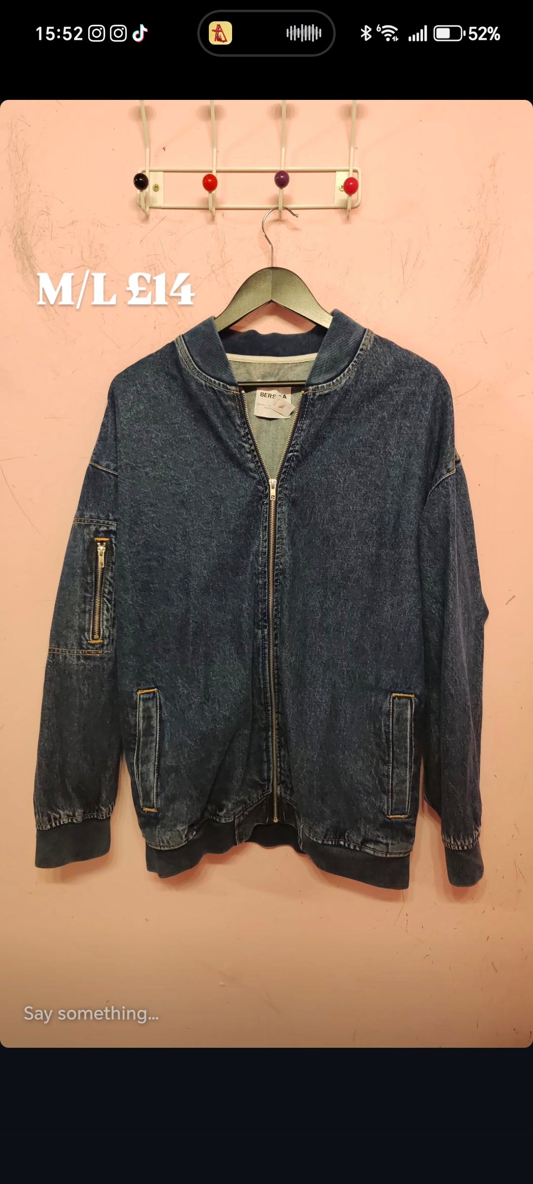 Bershka Denim Bomber Jacket