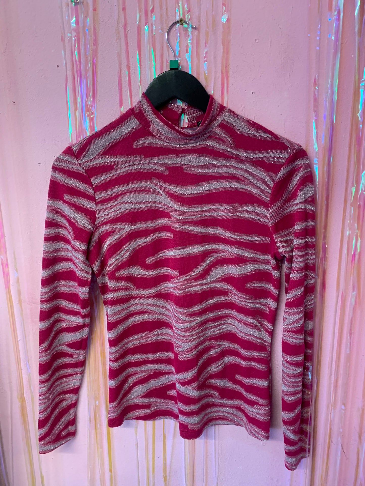 Long sleeve pink zebra top
