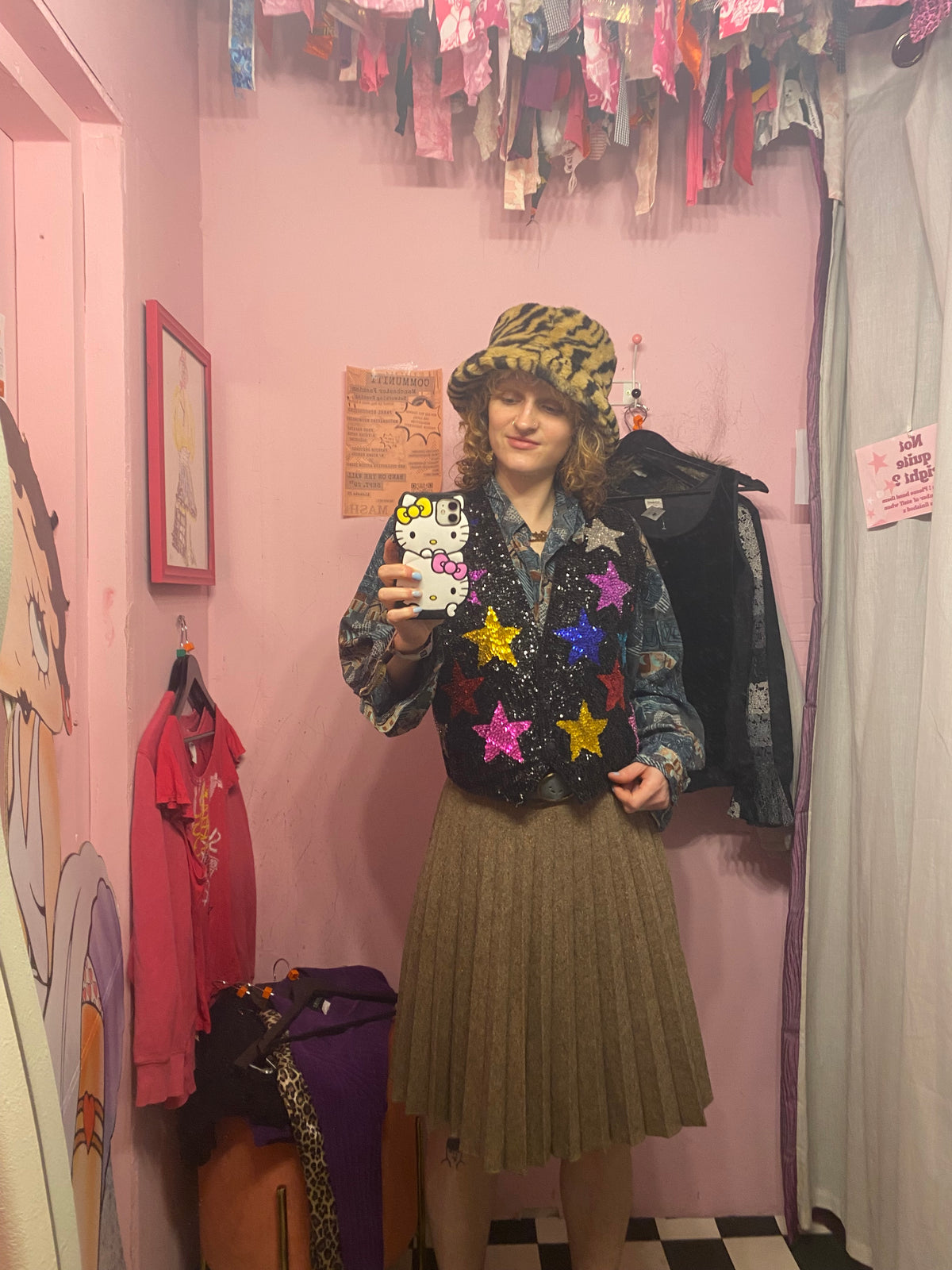 Vintage Star Sequin Waistcoat Size M