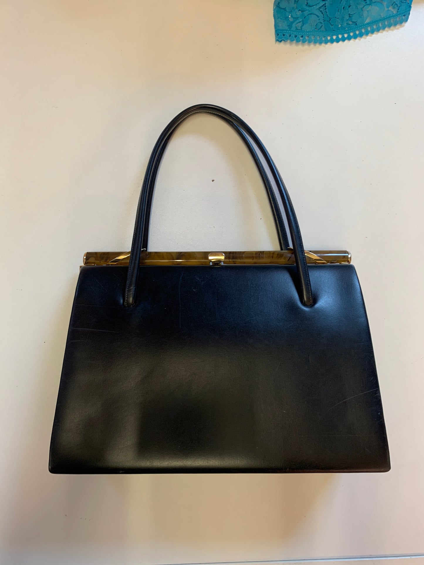 Vintage black leather bag