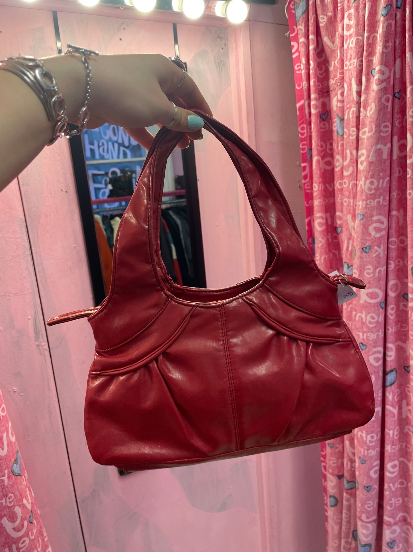 Red leather bag