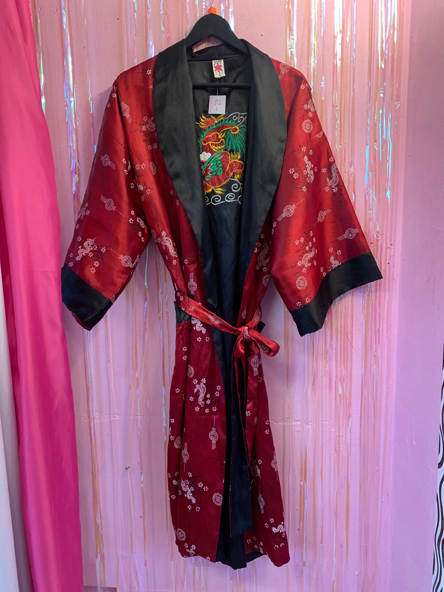 Reversible silk robe