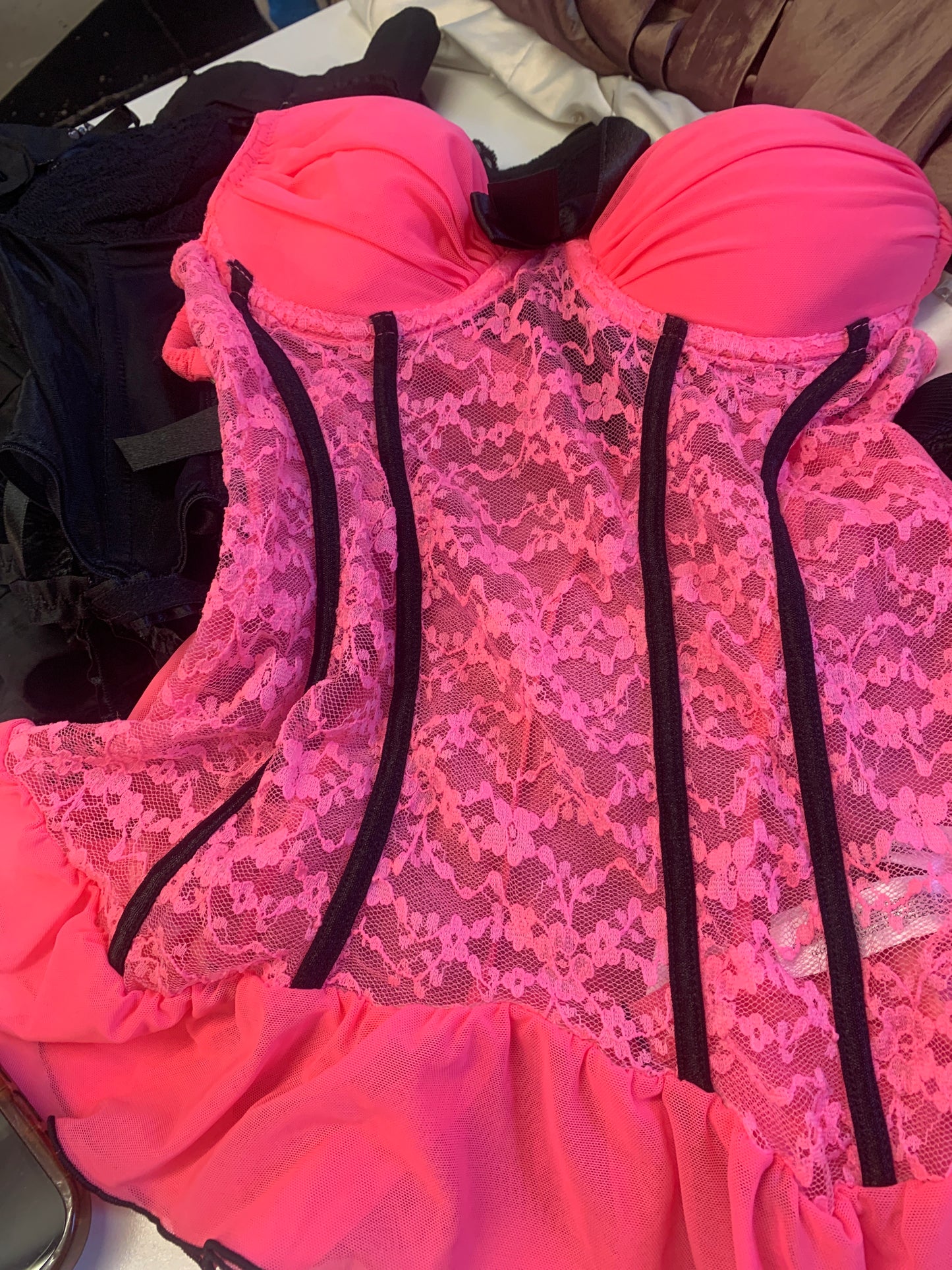 Hot pink corset