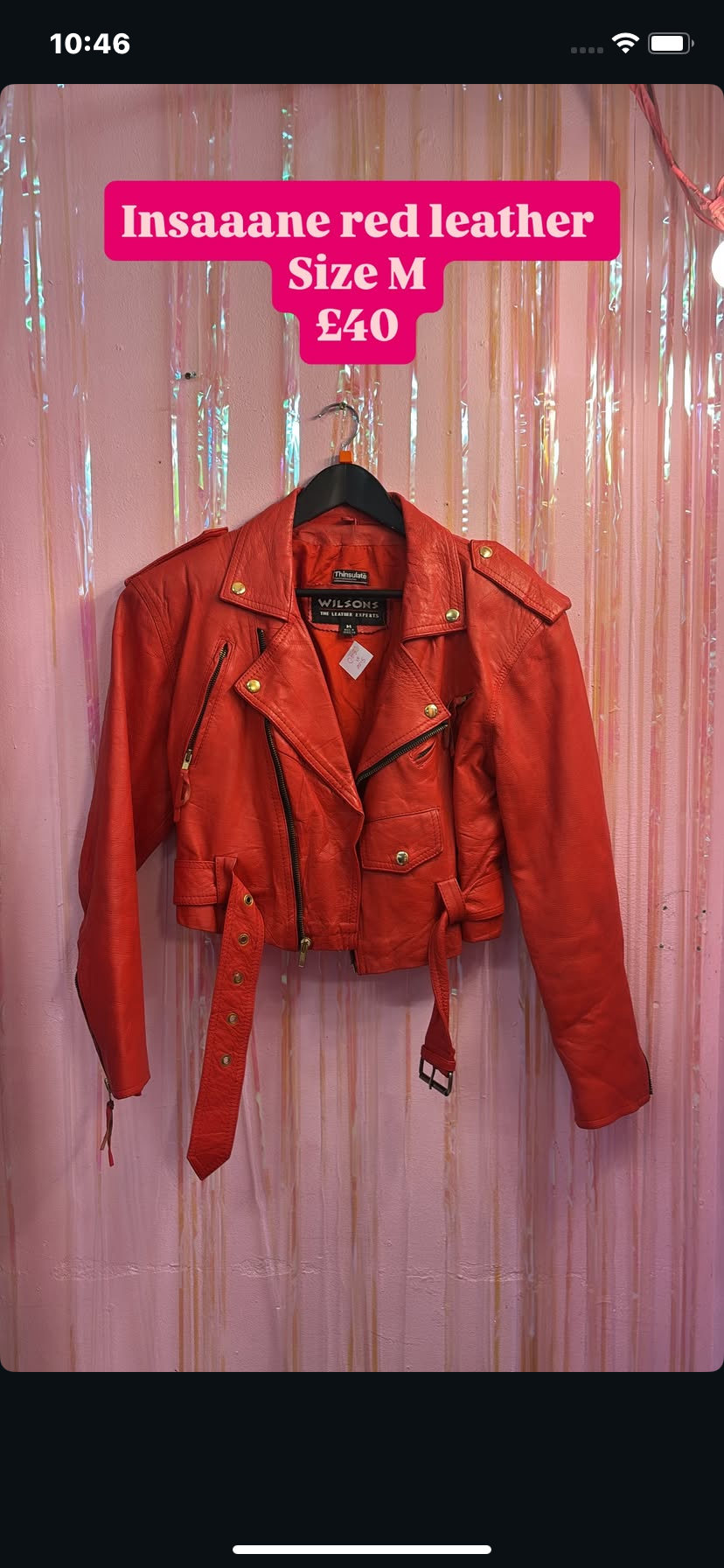 Red leather jacket