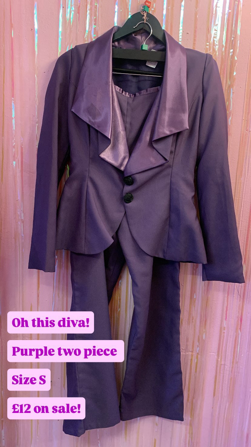 Purple two piece suit