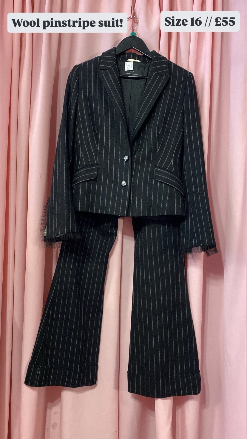 Woollen pinstripe tailored suit