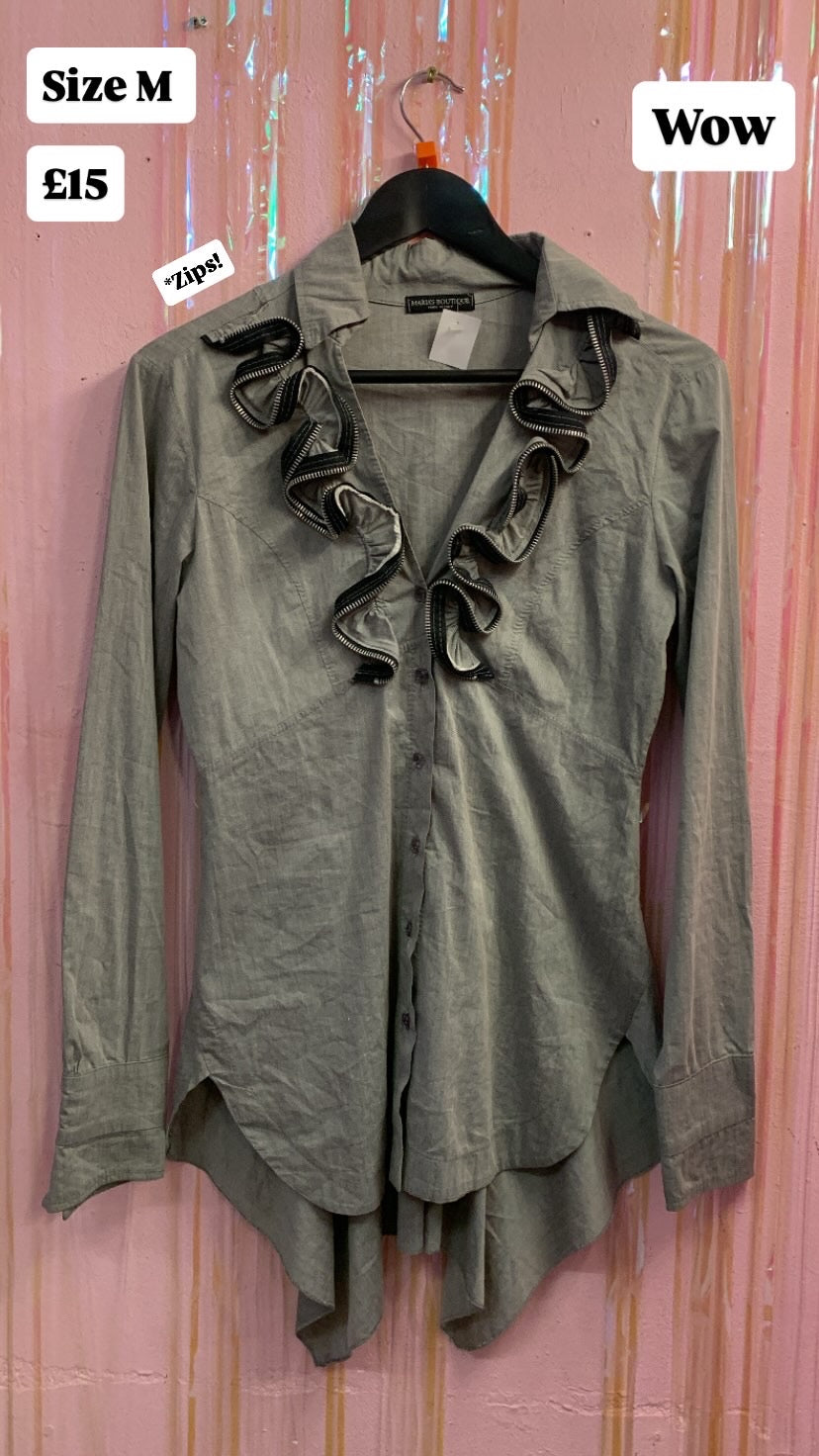 Maria Boutique Zip Button Shirt