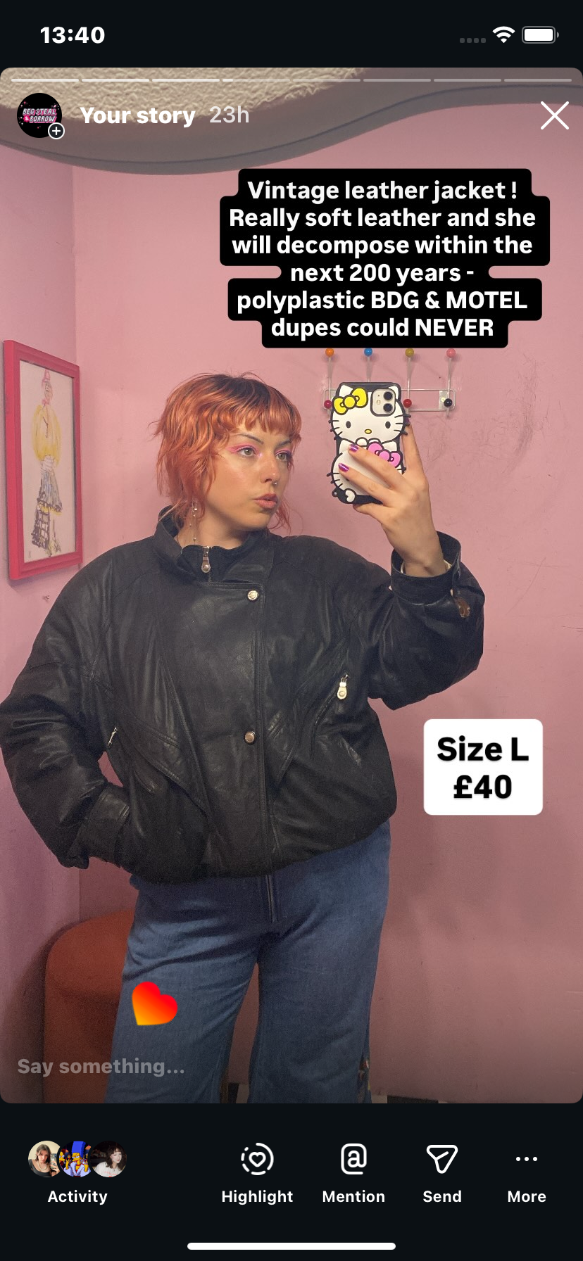 Black leather jacket