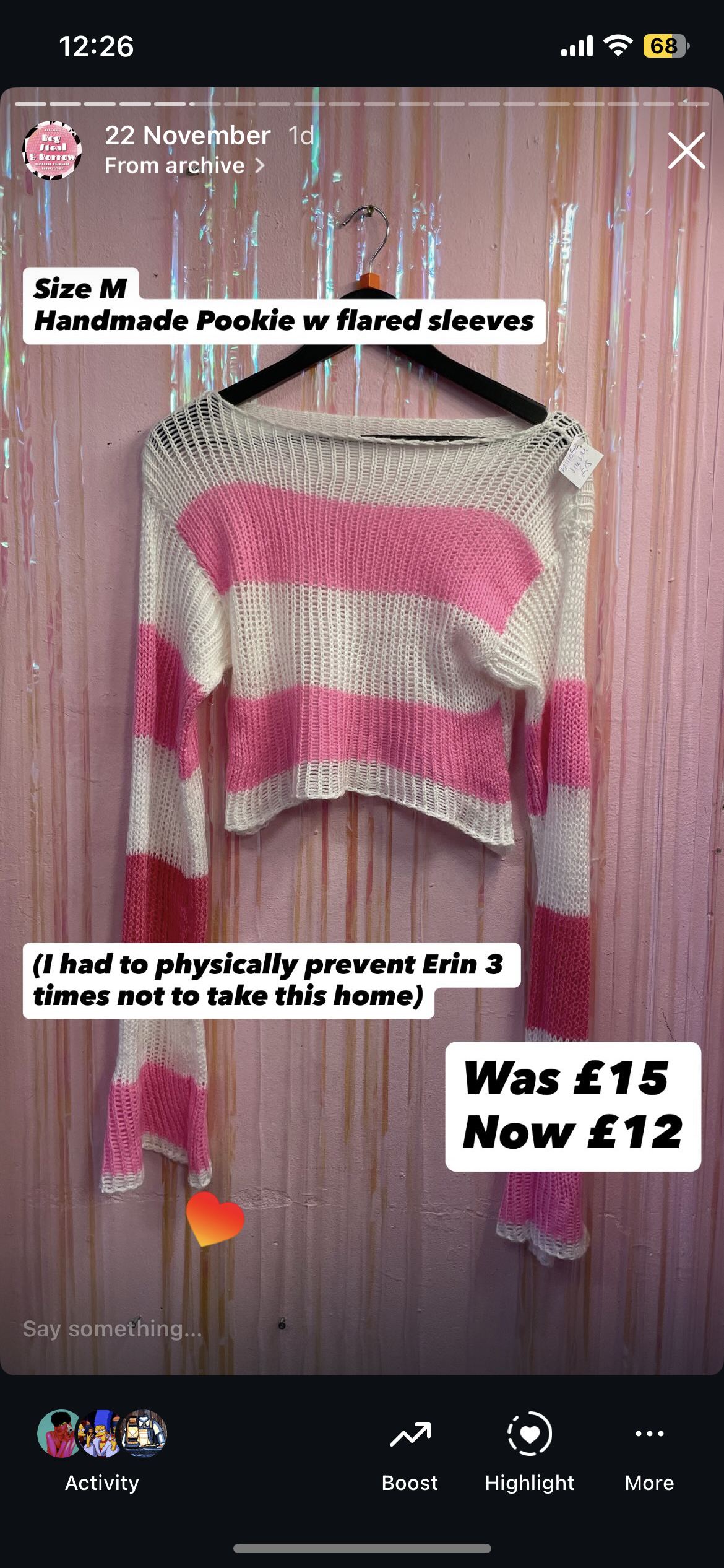 Gorgeous jumper for a gorgeous girl