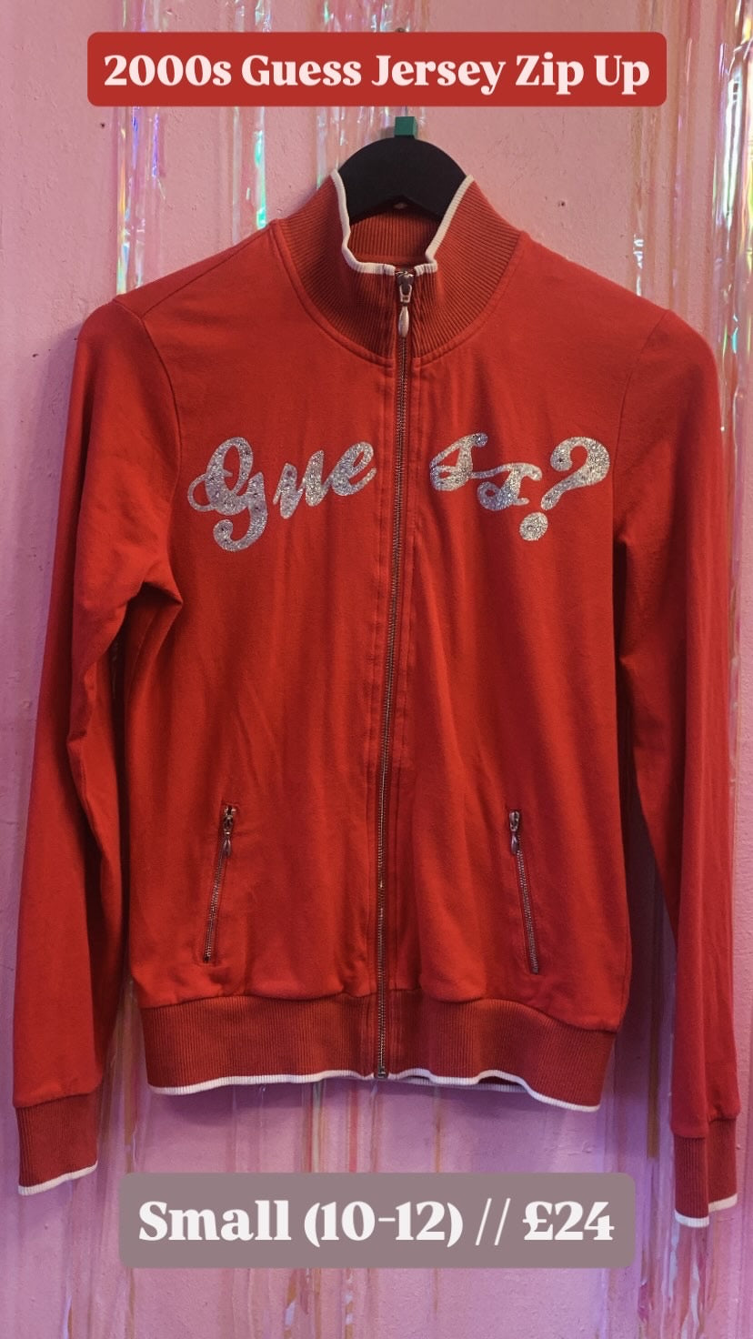 Guess 00s jersey zip-up
