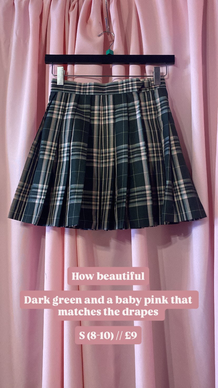 Green/Pink Tartan Miniskirt