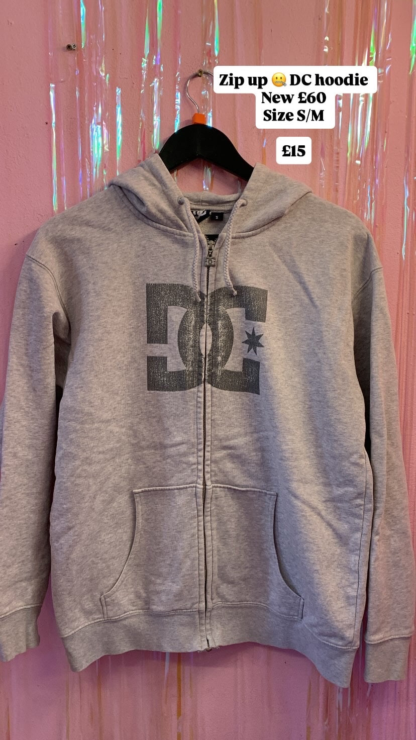 DC zip up hoodie in grey