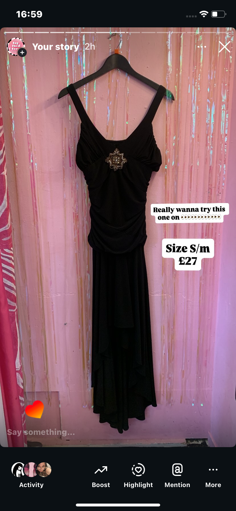 STUN black dress