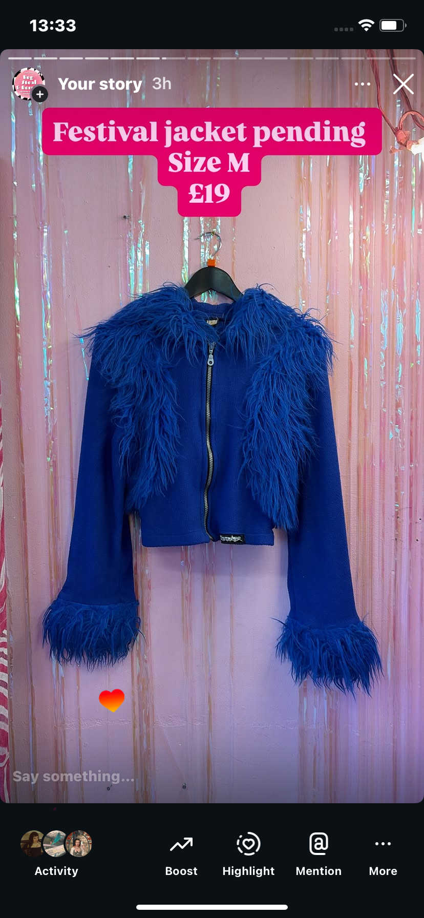 Blue fluffy jacket