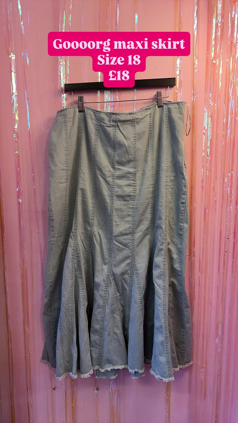 Denim maxi skirt