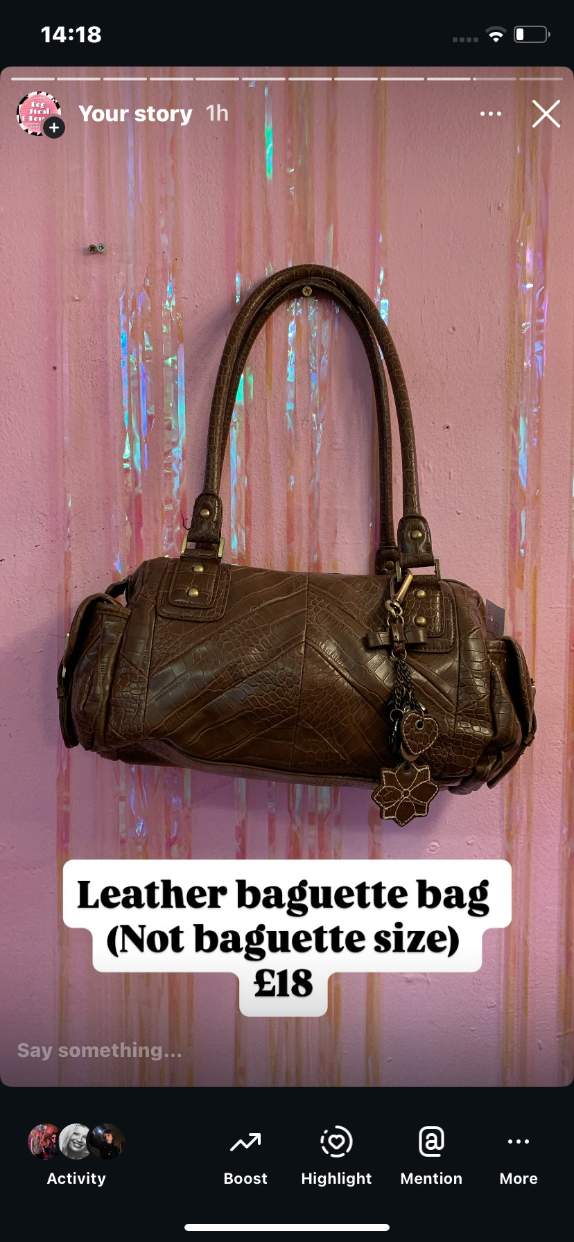 Brown leather bag