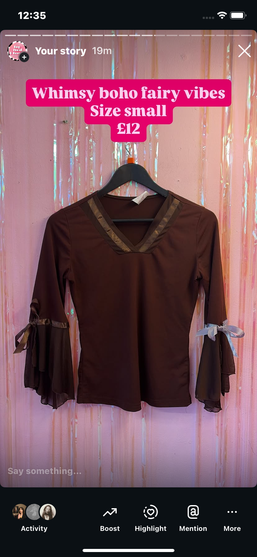 Brown whimsy top