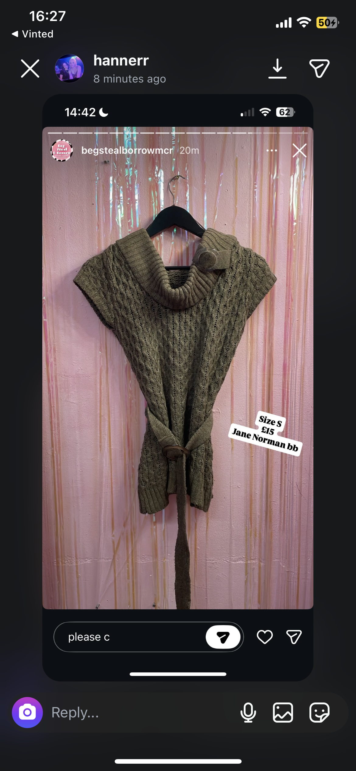 Miss sixty top and Jane Norman sweater