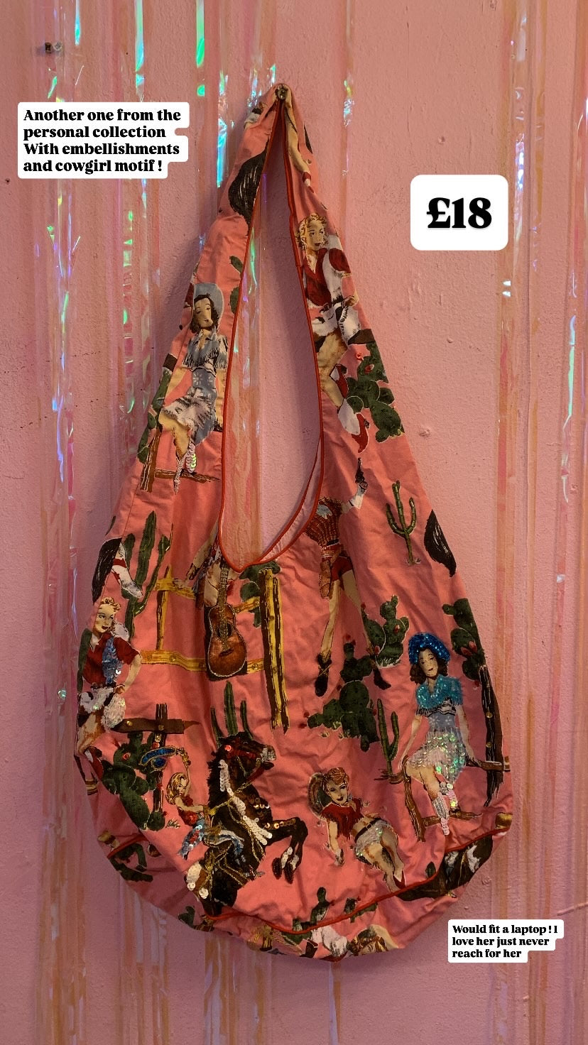 Slouchy cowboy tote bag
