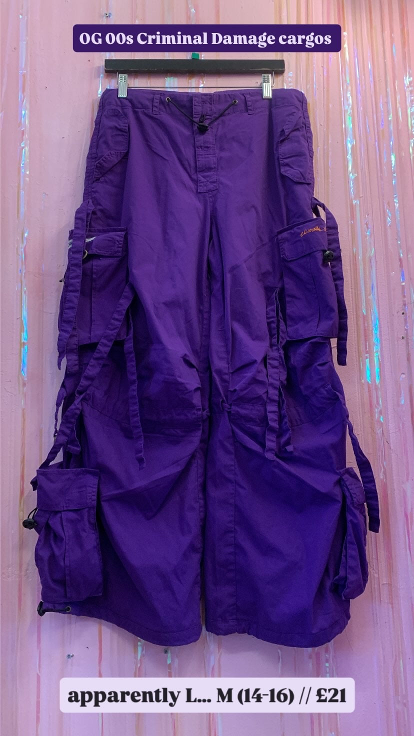 Criminal Damage Purple Cargos