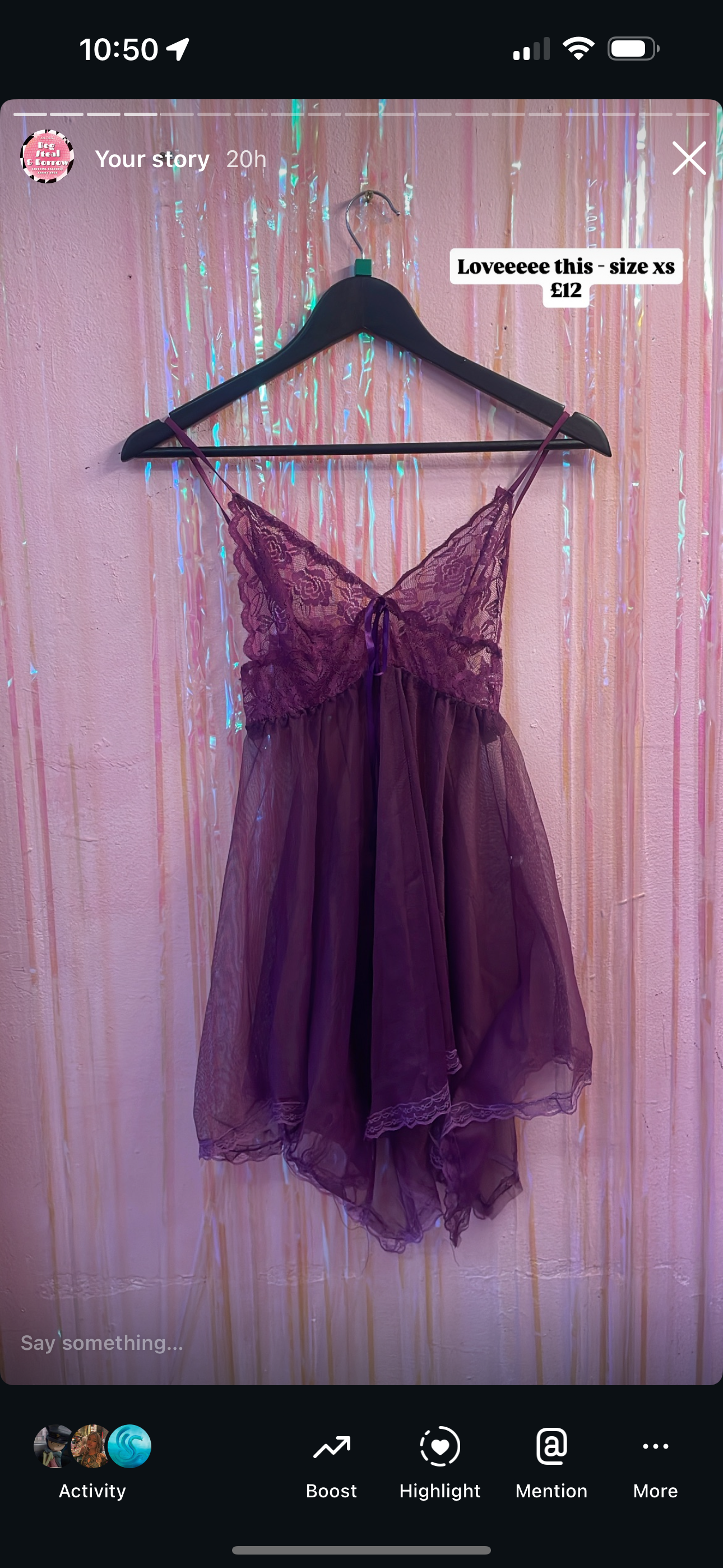 Purple slip