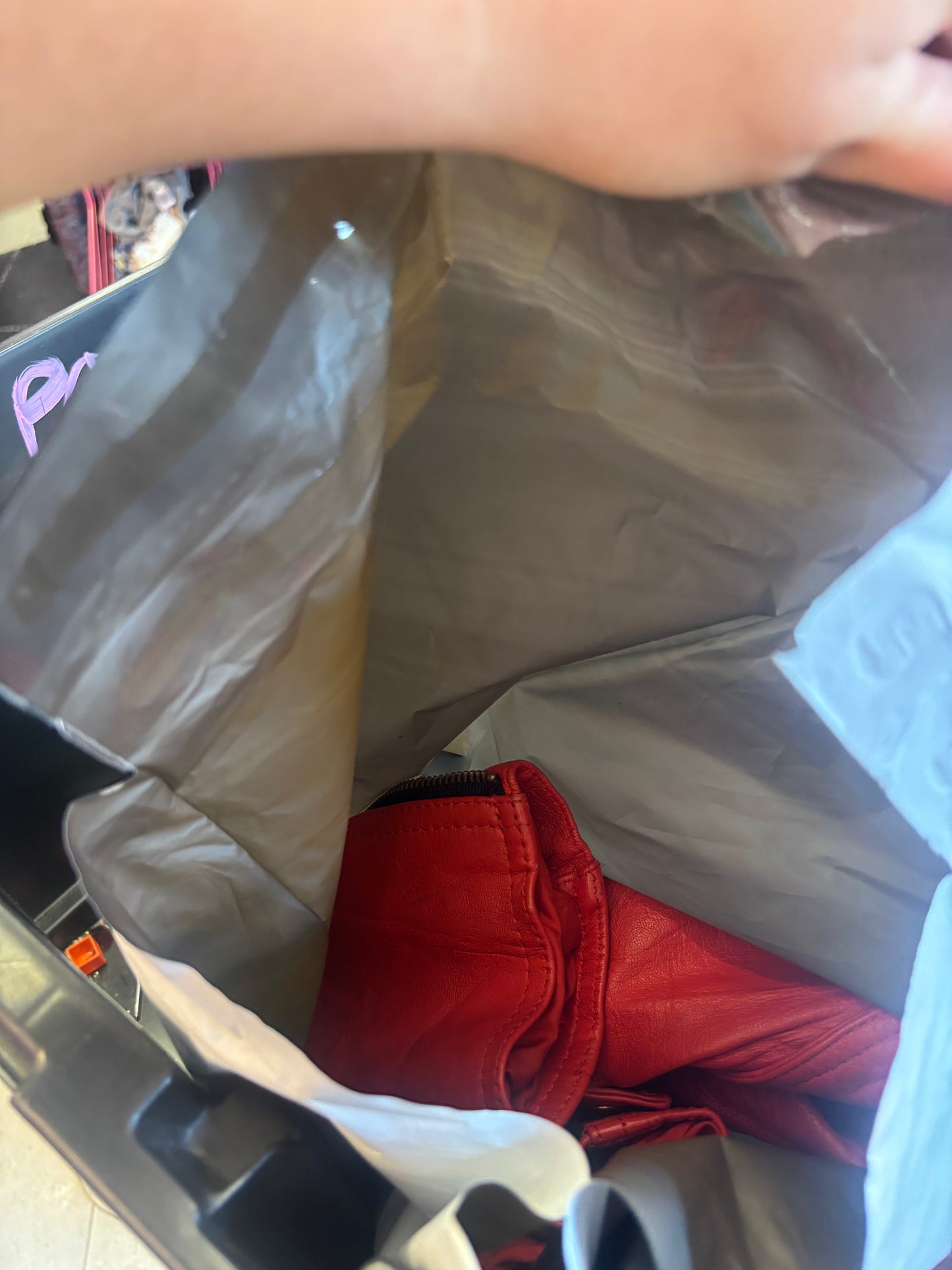Red leather jacket