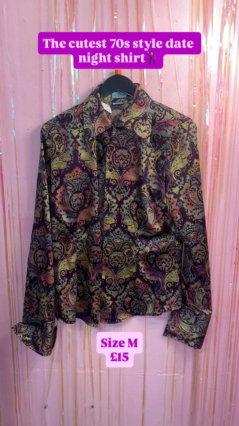 70s boogie print shirt