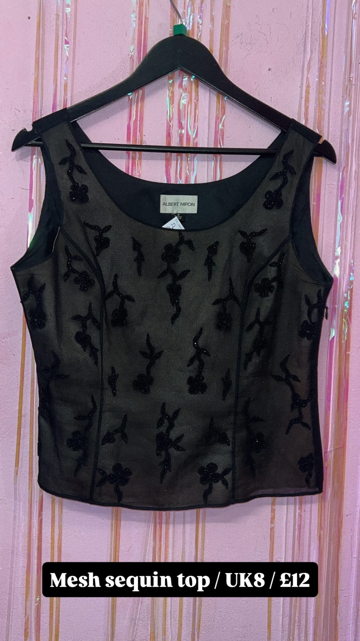 Mesh sequin top